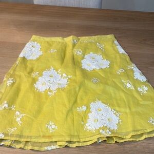 Heart Moon Star Yellow A-line Mini Skirt